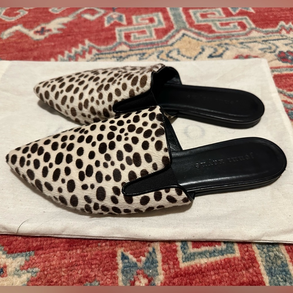 Jenni Kayne cheetah print pony hair mules, great condition.